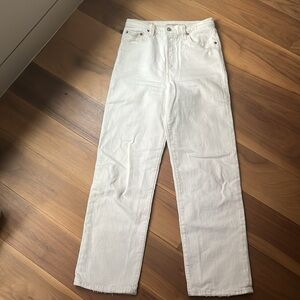 Levi’s Ribcage Ankle Straight Jeans, White, size 26